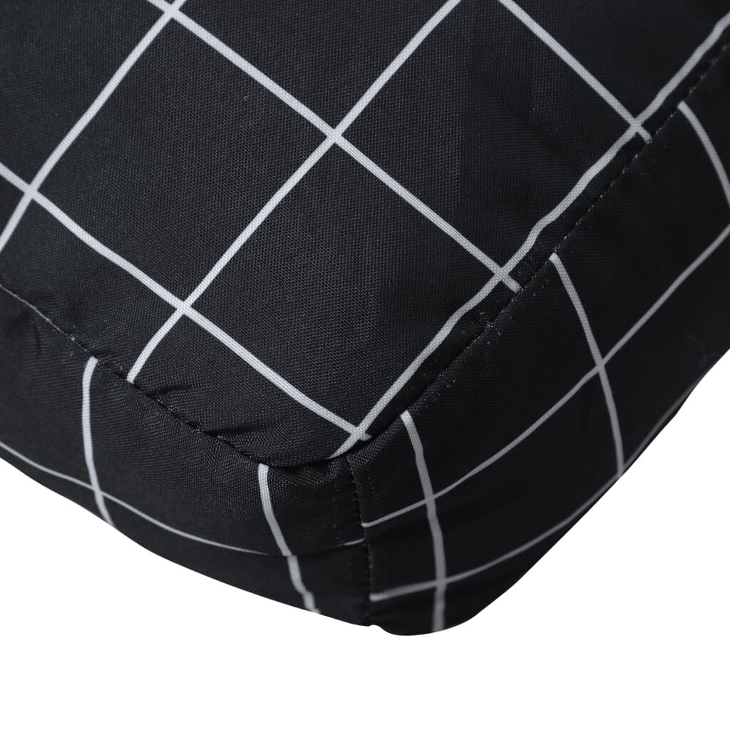 Vidaxl Cojín Para Palés Tela Oxford A Cuadros Negro 60x60x8 Cm_4