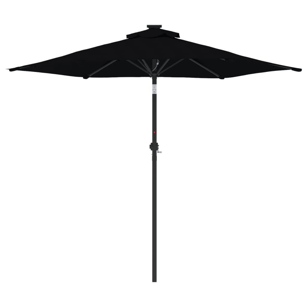 Vidaxl Sombrilla De Jardín Con Poste De Acero Negro 225x225x212 Cm_3