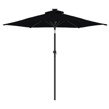 Vidaxl Sombrilla De Jardín Con Poste De Acero Negro 225x225x212 Cm_3