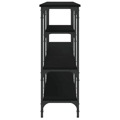 Mesa Consola Madera De Ingeniería Negra 160x29x80 Cm_4