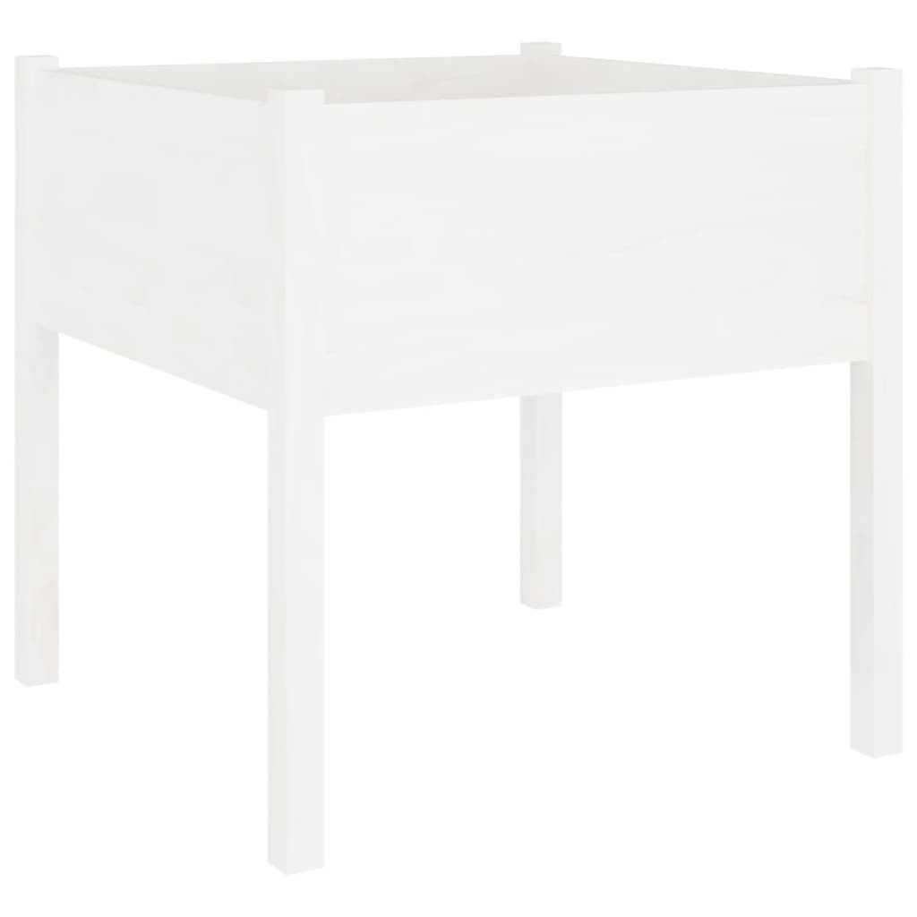 Jardineras 2 Uds Madera Maciza De Pino Blanco 70x70x70 Cm_3