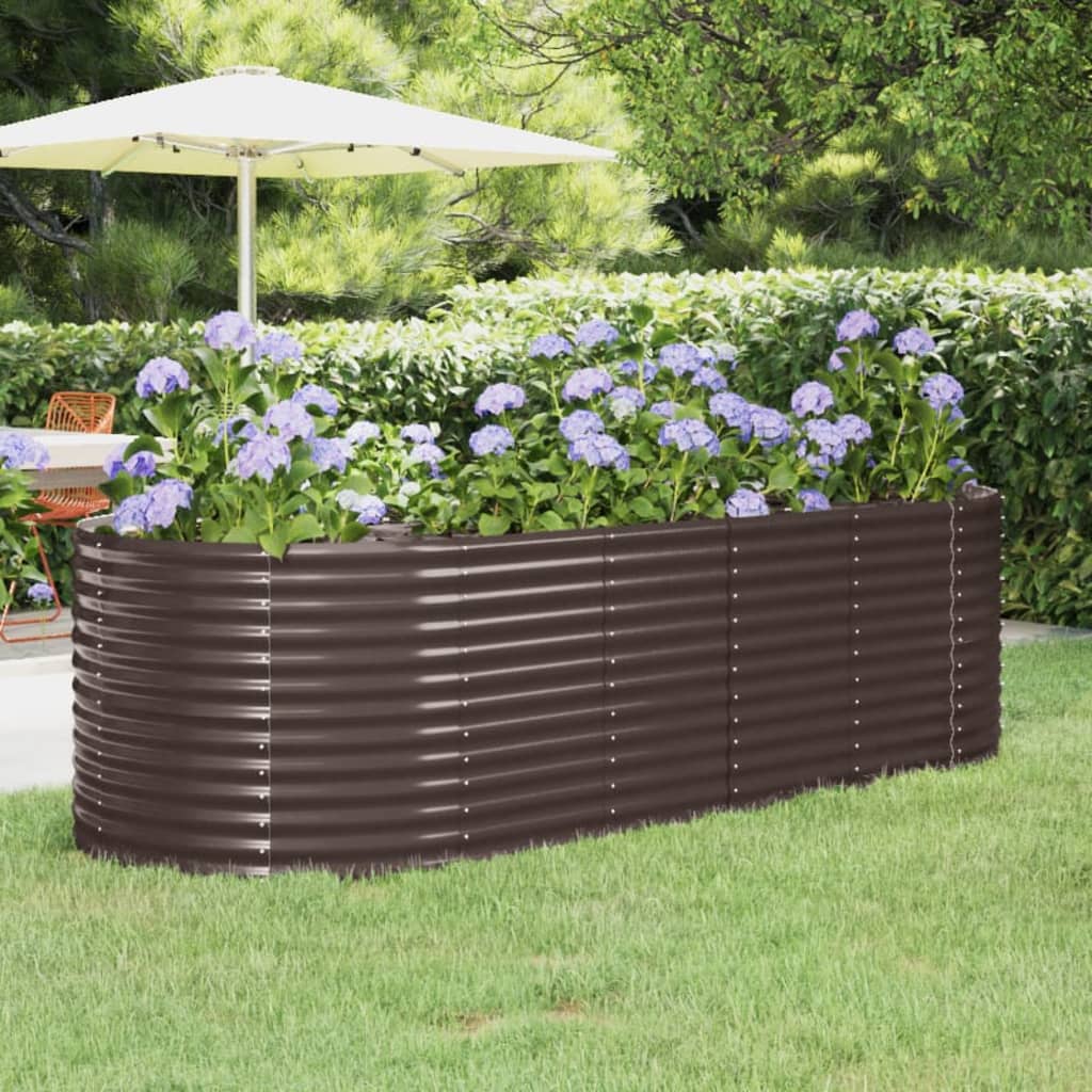 Jardinera Arriate Acero Galvanizado Marrón 249x100x68cm_1