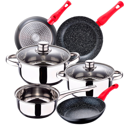 Bateria De Cocina 5 Piezas San Ignacio Cassel De Acero Inoxidable Con Juego De Sartenes (20/24/28 Cm) San Ignacio Energy En Aluminio Forjado_0