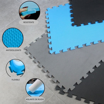 Tatami Puzzle 1cm 60x60cm – Pack 4 Uds (t60-4) Azul Jowy_3