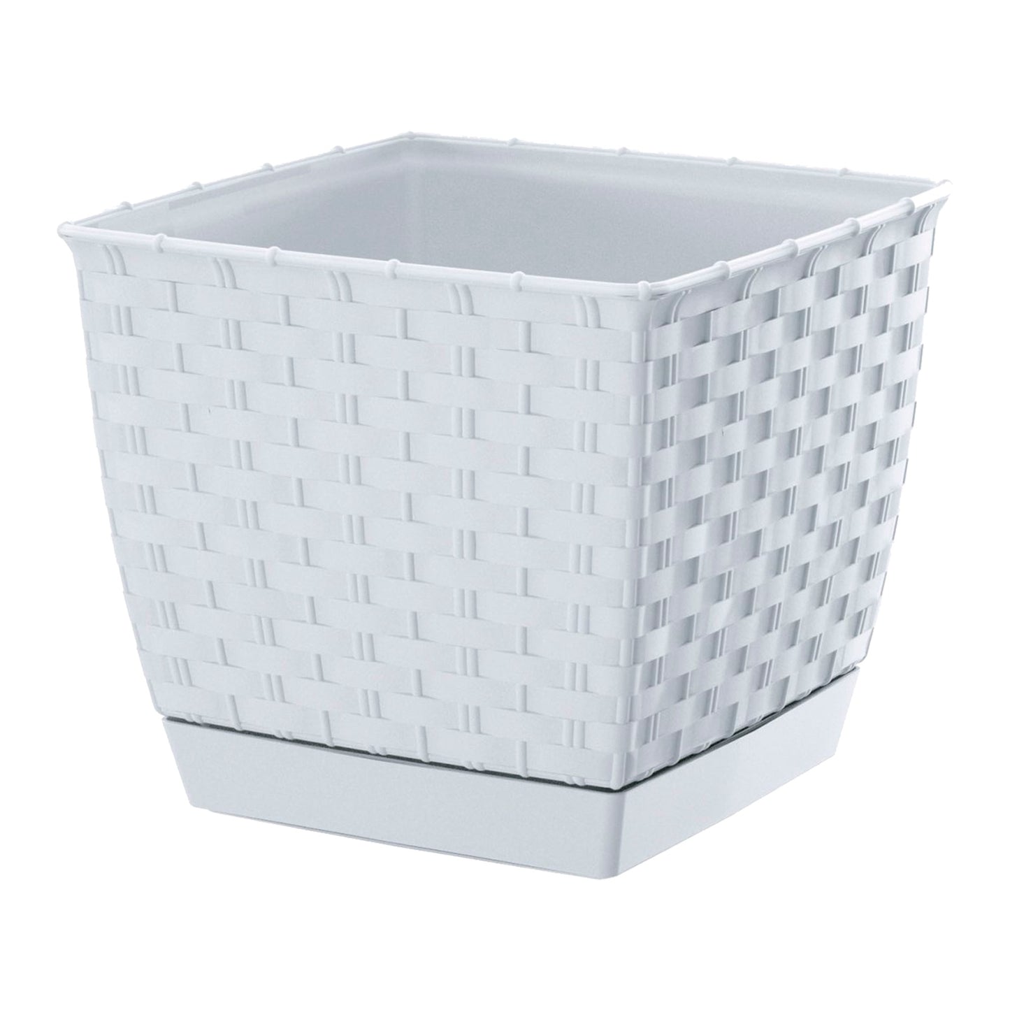 Maceta Ratolla Square 3,8l., Dimensiones (mm) 190x190x159, Color Blanco_0
