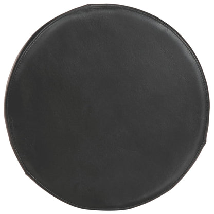 Taburetes De Cocina 2 Uds Cuero Auténtico Madera Maciza Acacia_3