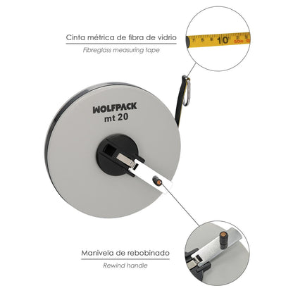 Cinta Metrica Fibra De Vidrio 20 Metros
