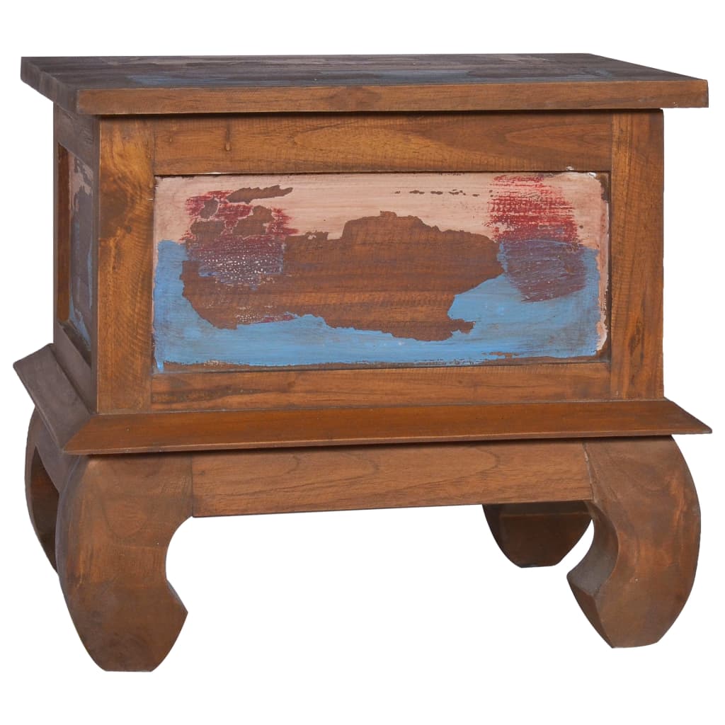 Mesita De Noche De Madera Reciclada De Teca 45x35x40 Cm_3
