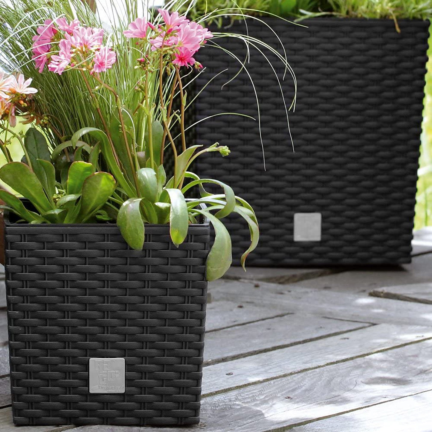 Maceta Rato 15,8 Litros Con Cubilete Para Plantar En Color Antracita 26,2 X 26,2 X 26,6 Cm._5