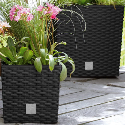 Maceta Rato 15,8 Litros Con Cubilete Para Plantar En Color Antracita 26,2 X 26,2 X 26,6 Cm._5