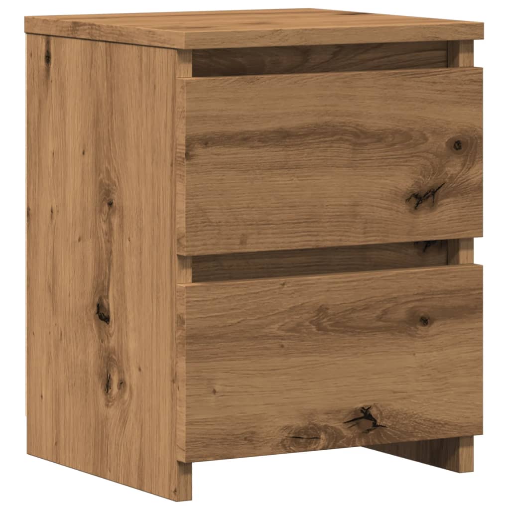 Mesitas Noche 2 Uds Madera Ingeniería Roble Artisan 30x30x40 Cm_2