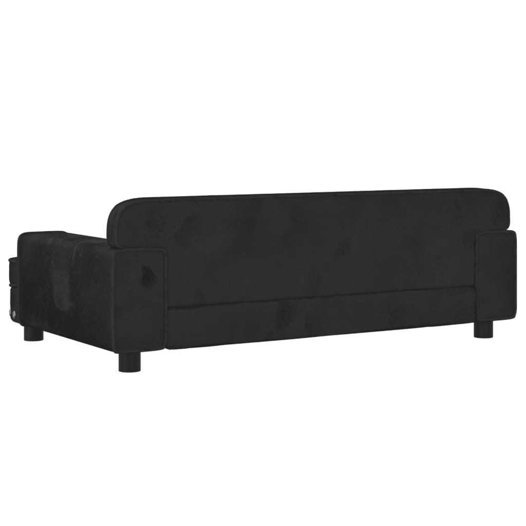 Cama Para Perros De Terciopelo Negro 90x53x30 Cm / Vetonek_5