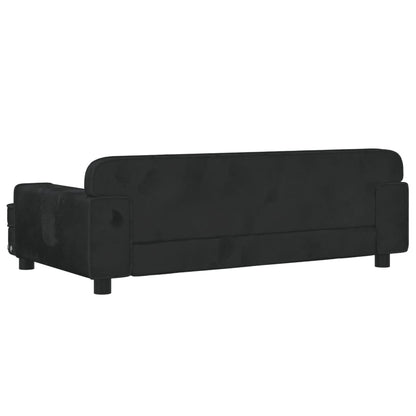 Cama Para Perros De Terciopelo Negro 90x53x30 Cm / Vetonek_5