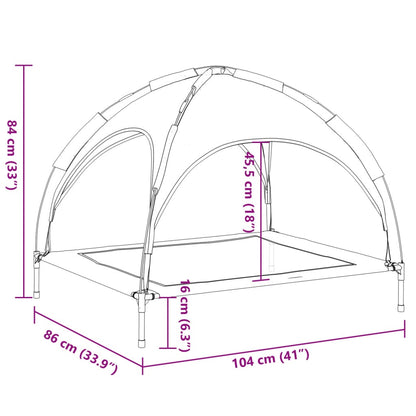 Cama Para Perros Con Dosel Antracita Tela Oxford Y Acero / Vetonek_3