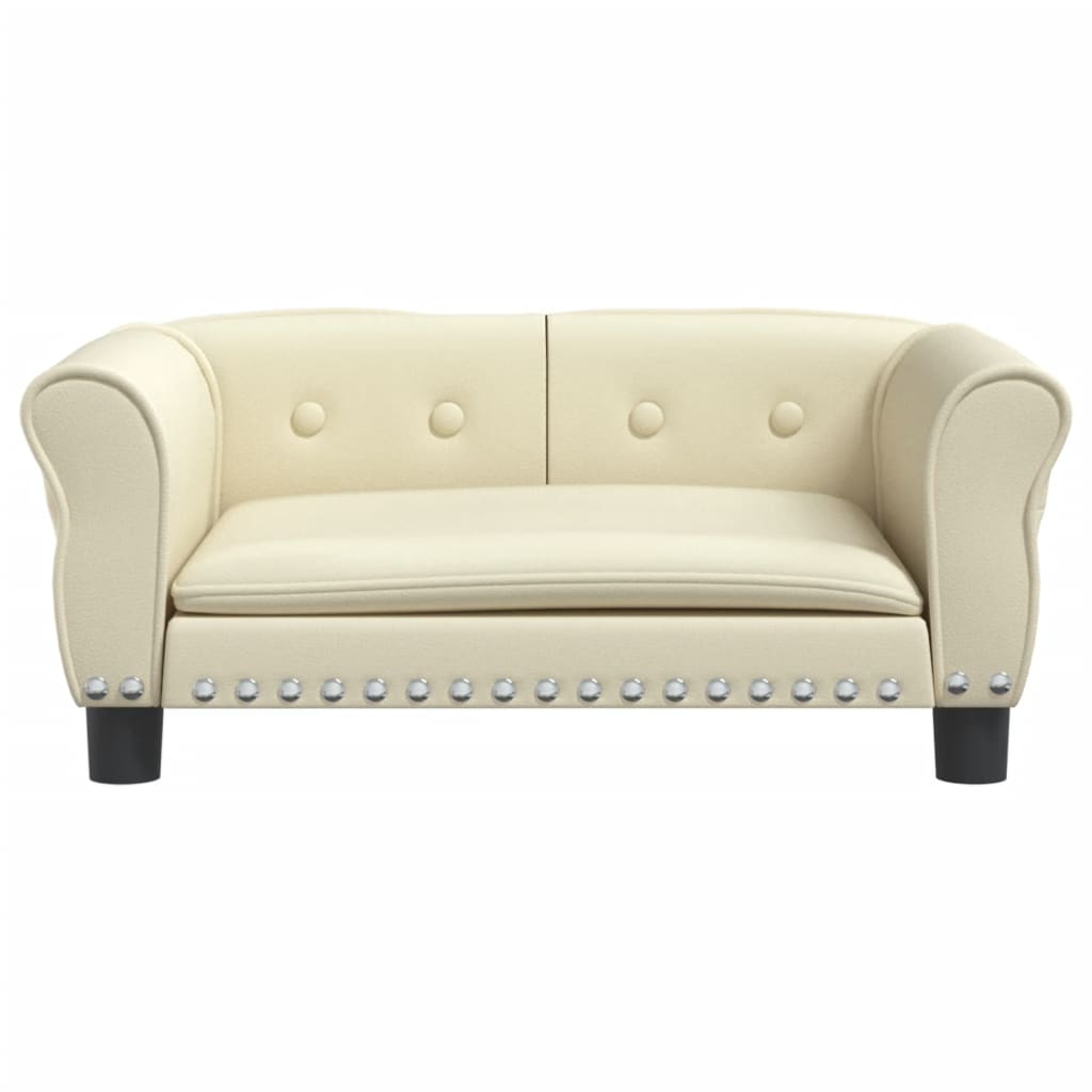 Cama Para Perros De Cuero Sintético Crema 70x45x30 Cm / Vetonek_0