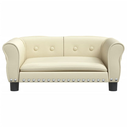 Cama Para Perros De Cuero Sintético Crema 70x45x30 Cm / Vetonek_0