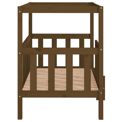 Vidaxl Cama Perros Madera Maciza Pino Marrón Miel 105,5x83,5x100 Cm_5