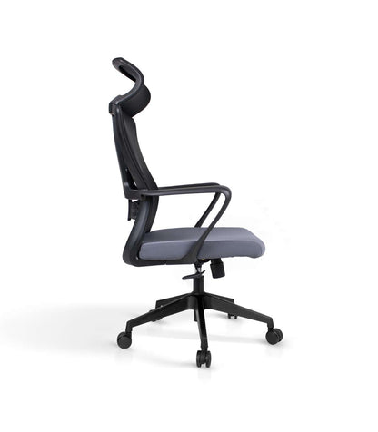 Silla Despacho Giratoria Elevable Con Reposacabezas Acabado Negro/gris, 63cm(ancho) 118/12_5