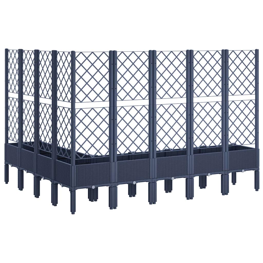 Jardinera Con Enrejado Pp Azul Gris 200x160x142 Cm_4