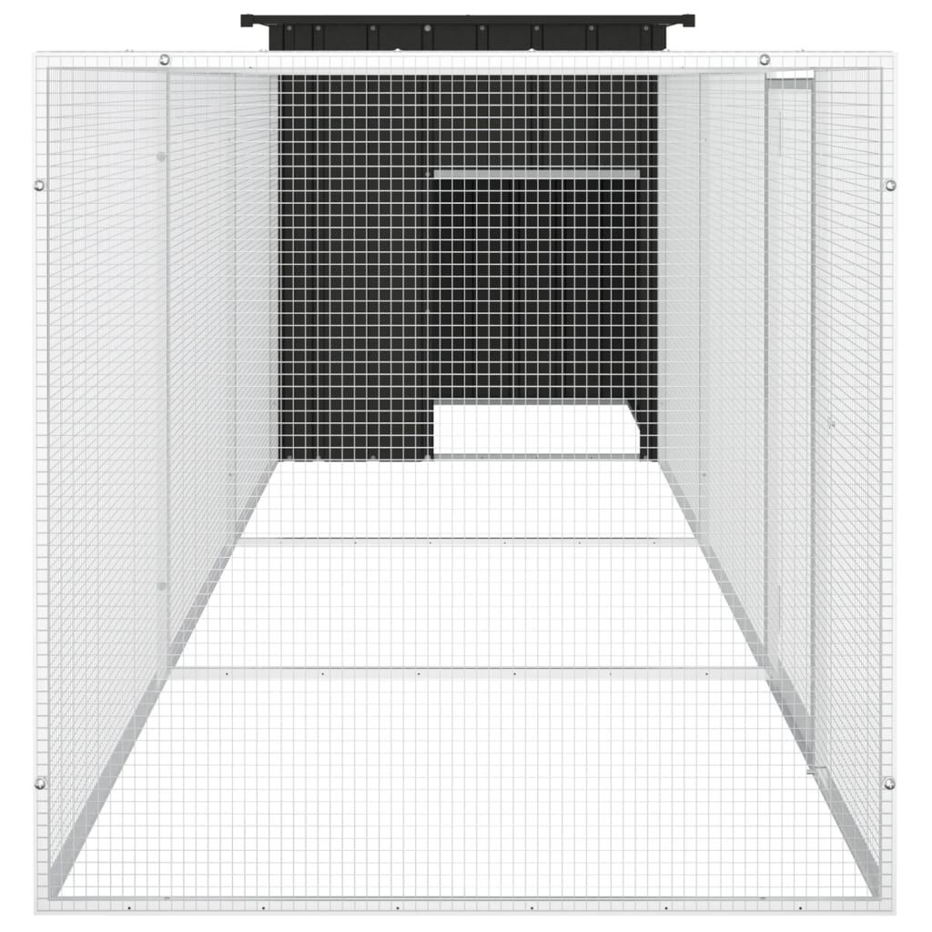 Vidaxl Jaula De Gallinas Acero Galvanizado Antracita 400x91x100 Cm_3