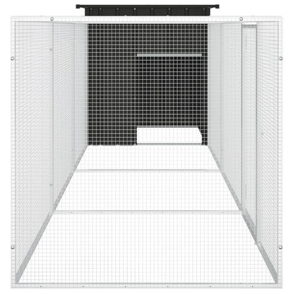 Vidaxl Jaula De Gallinas Acero Galvanizado Antracita 400x91x100 Cm_3