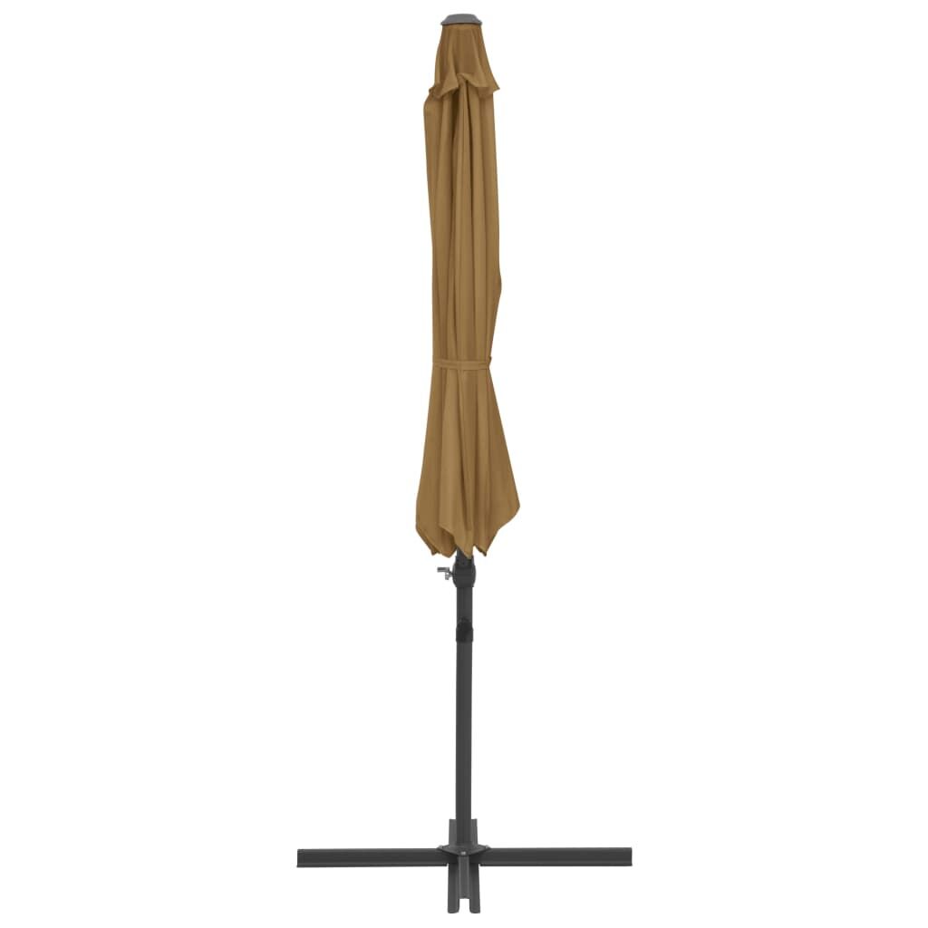 Vidaxl Sombrilla De Jardín Con Base Portátil Gris Taupe_4