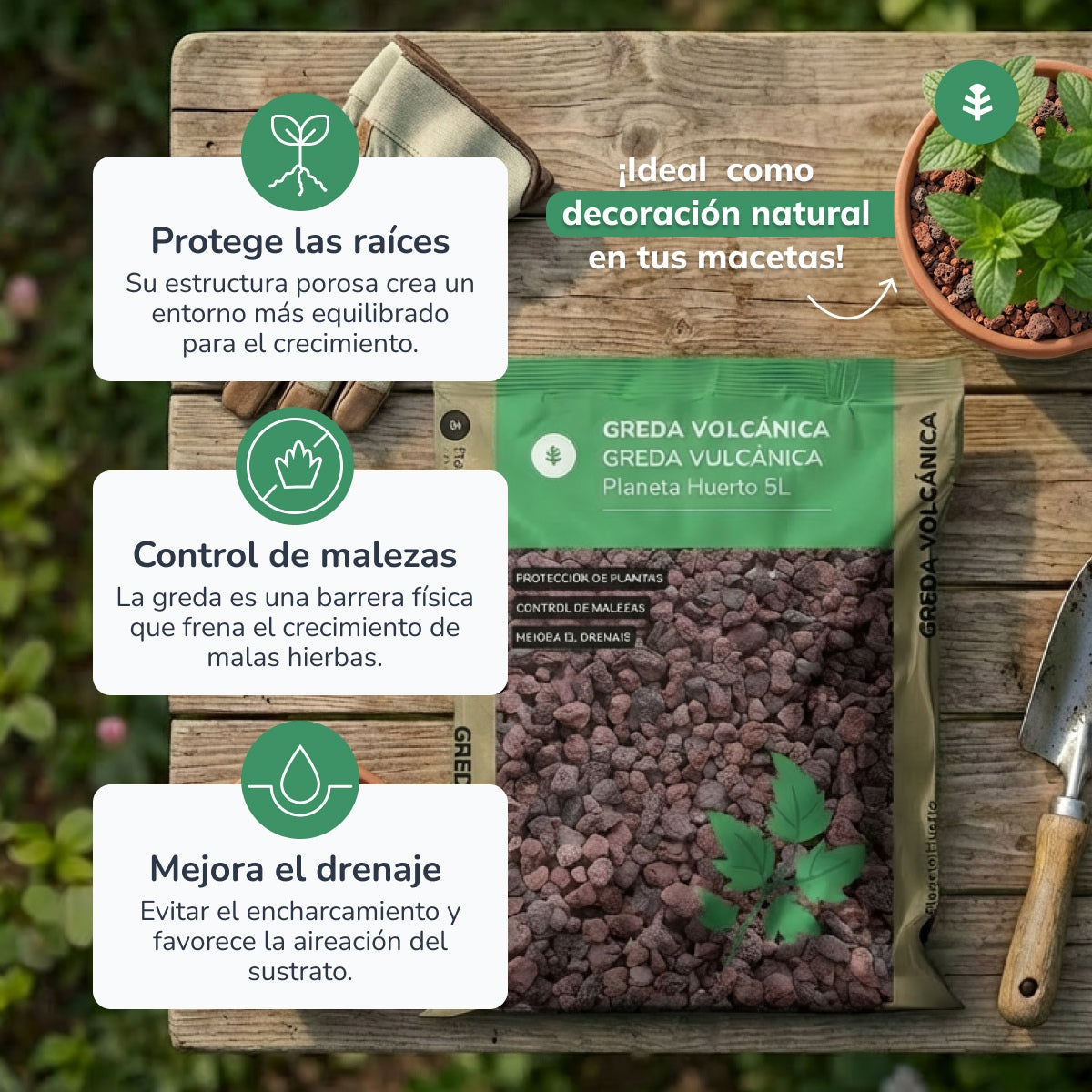 Greda volcánica Planeta Huerto 15 Litros