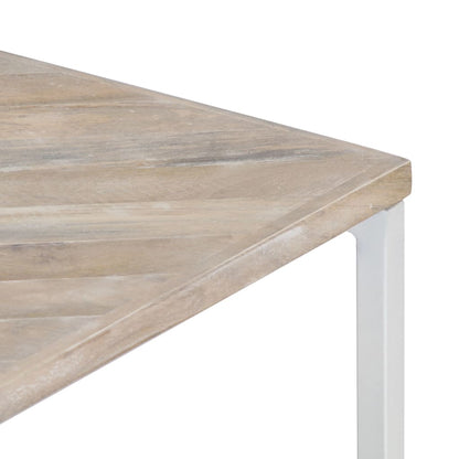 Mesa De Centro De Madera Maciza De Mango 110x110x36 Cm_2
