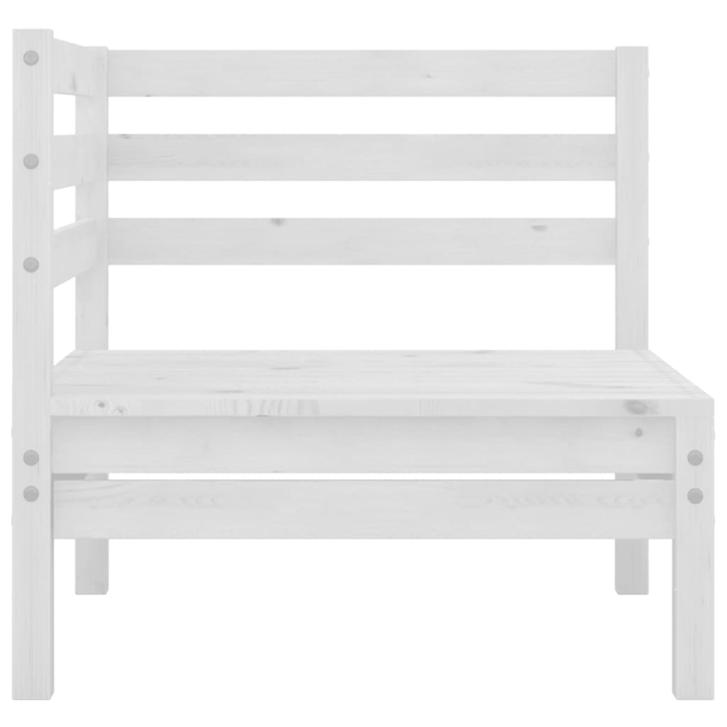 Set De Salón De Jardín De 6 Piezas Blanco Madera Maciza De Pino / Vetonek_5