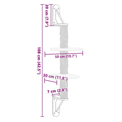 Vidaxl Árbol Rascador Para Gatos De Pared Crema 108 Cm_2