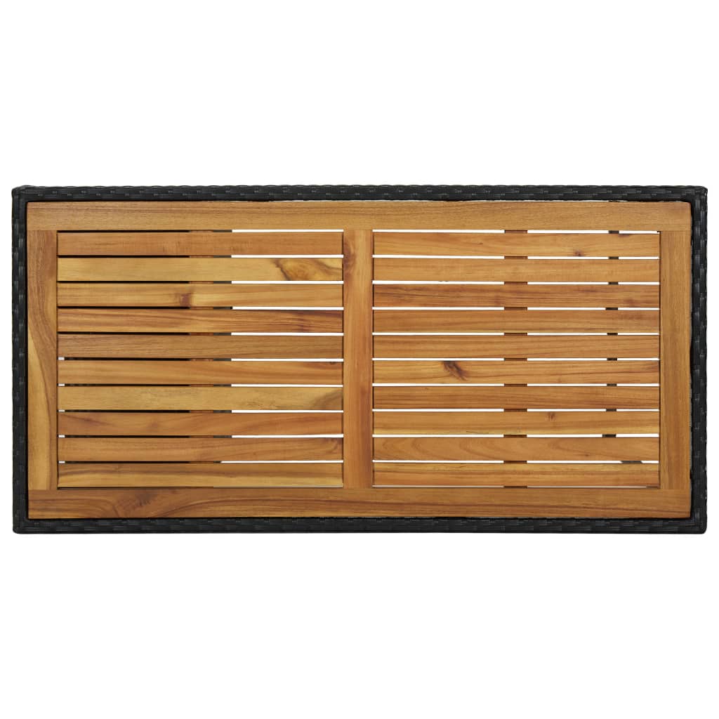 Mesa Bar Estante Almacenaje 120x60x110 Cm Ratán Sintético Negro_3