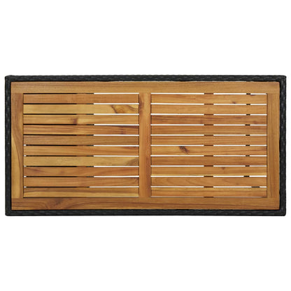 Mesa Bar Estante Almacenaje 120x60x110 Cm Ratán Sintético Negro_3