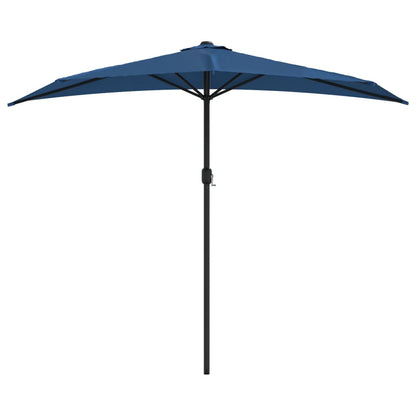 Vidaxl Sombrilla Balcón Semicircular Palo Aluminio Azul 270x144x222 Cm_0