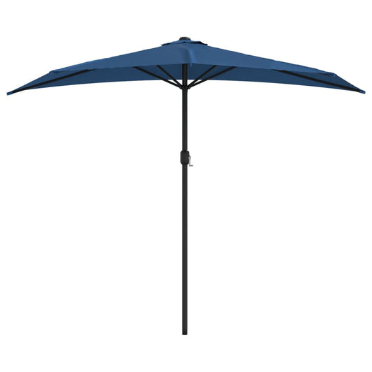 Vidaxl Sombrilla Balcón Semicircular Palo Aluminio Azul 270x144x222 Cm_0