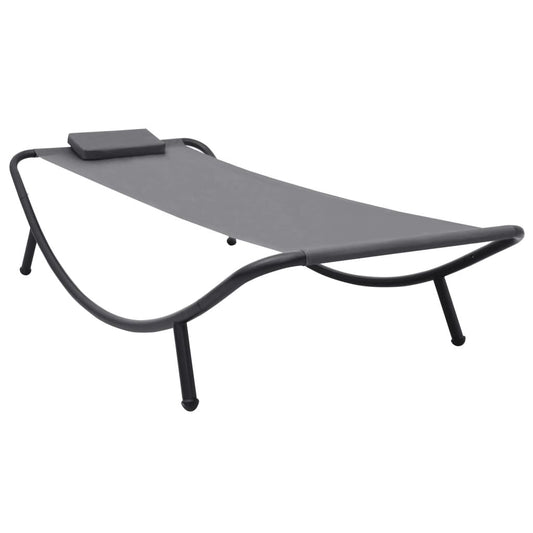 Vidaxl Tumbona De Acero Gris 200x90 Cm_0