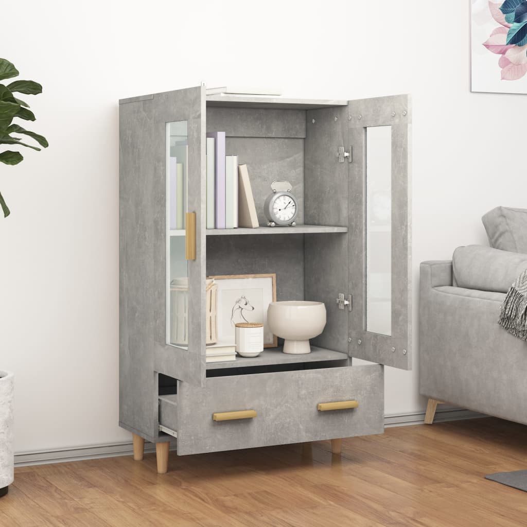 Aparador De Madera Contrachapada Gris Hormigón 70x31x115 Cm / Vetonek_4