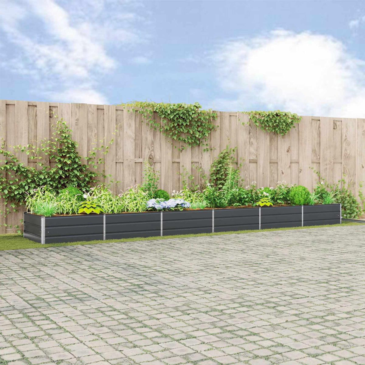 Jardinera Gris Antracita 580 X 100 X 45 Cm Acero Galvanizado_1