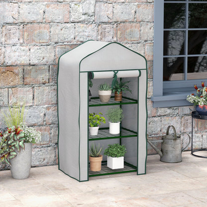 Invernadero De Jardín Outsunny Acero, Pe Blanco 59x39x127 Cm_1