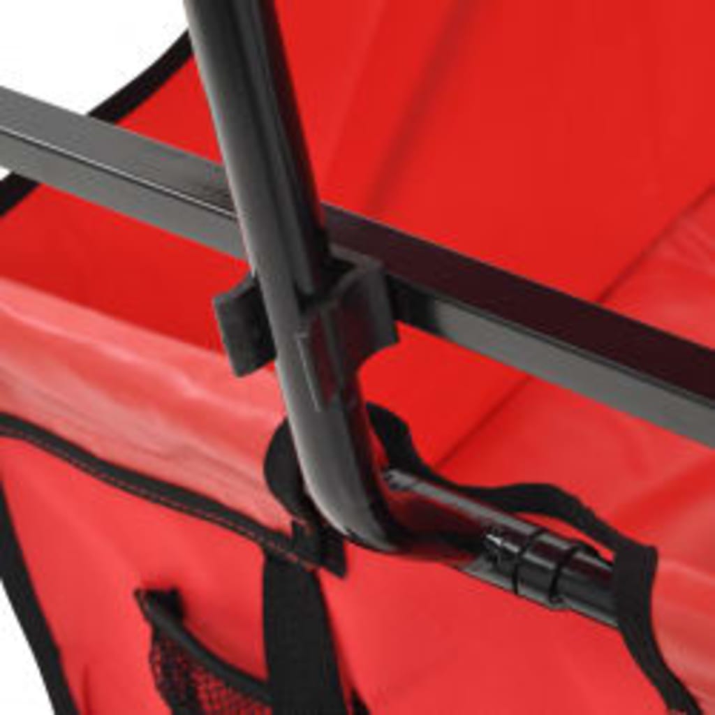 Carrito De Mano Plegable De Acero Con Capota Rojo_5
