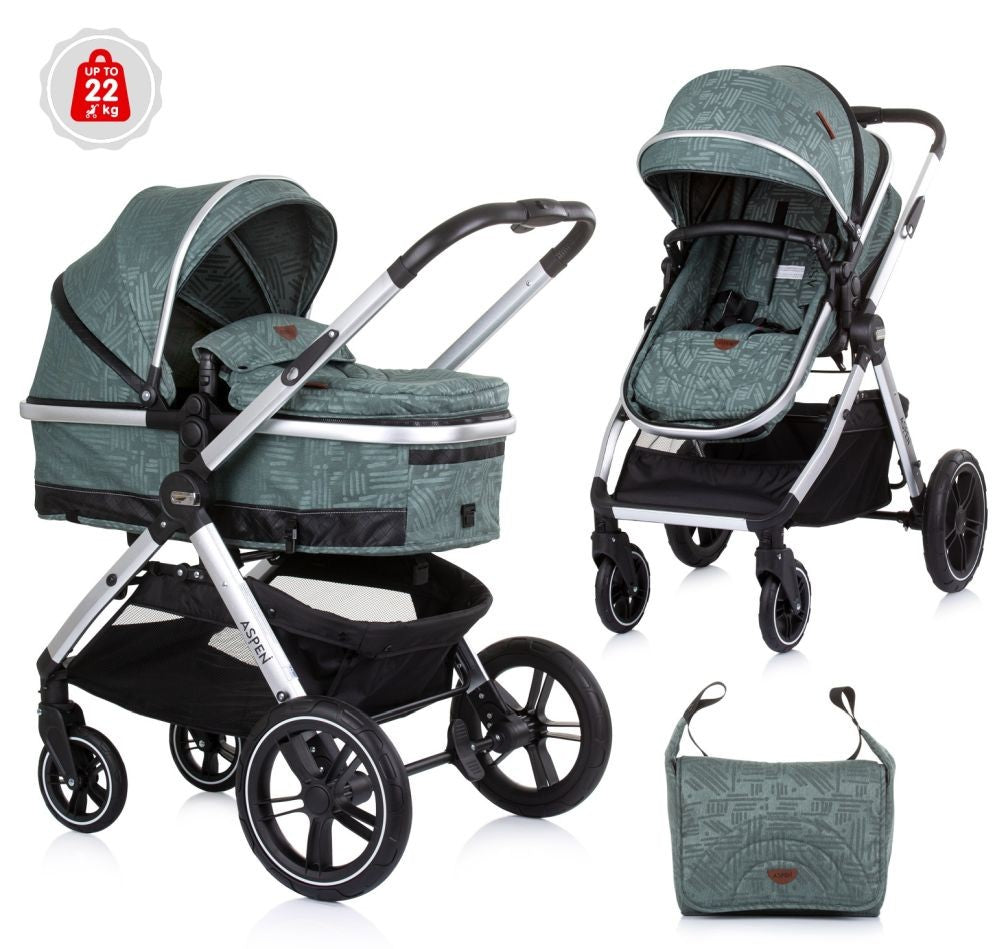 Carrito De Bebé Dúo Convertible Aspen Hasta 22 Kg Aloe_1