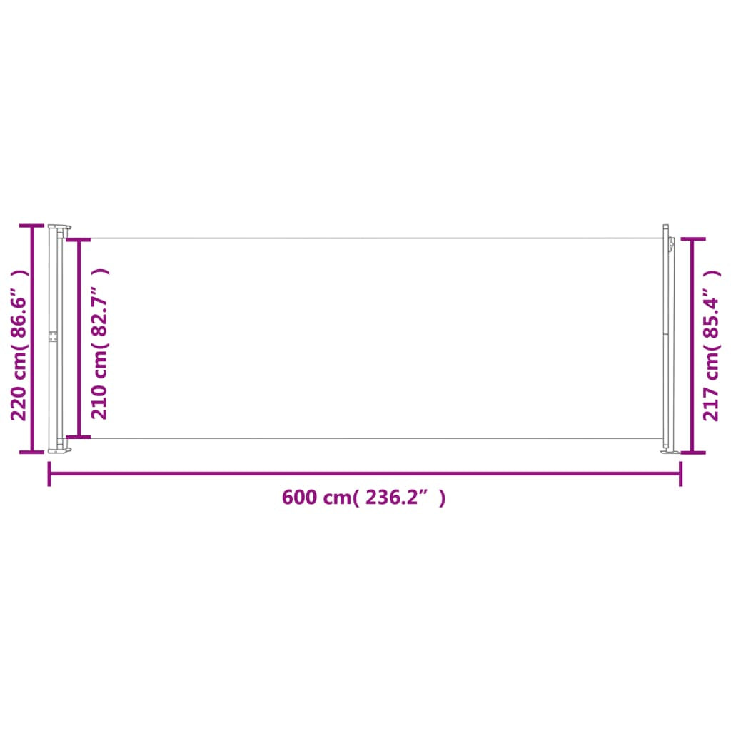 Vidaxl Toldo Lateral Retráctil Para Patio Rojo 220x600 Cm_2