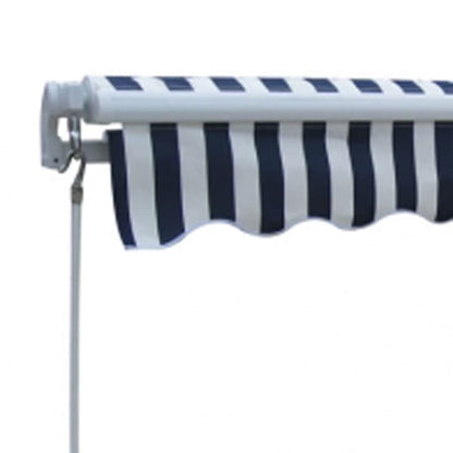 Toldo Plegable De Operación Manual 300 Cm Azul Y Blanco_4