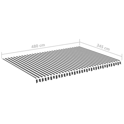 Tela De Repuesto Para Toldo Gris Antracita Y Blanco 5x3,5 M Poliéster_5