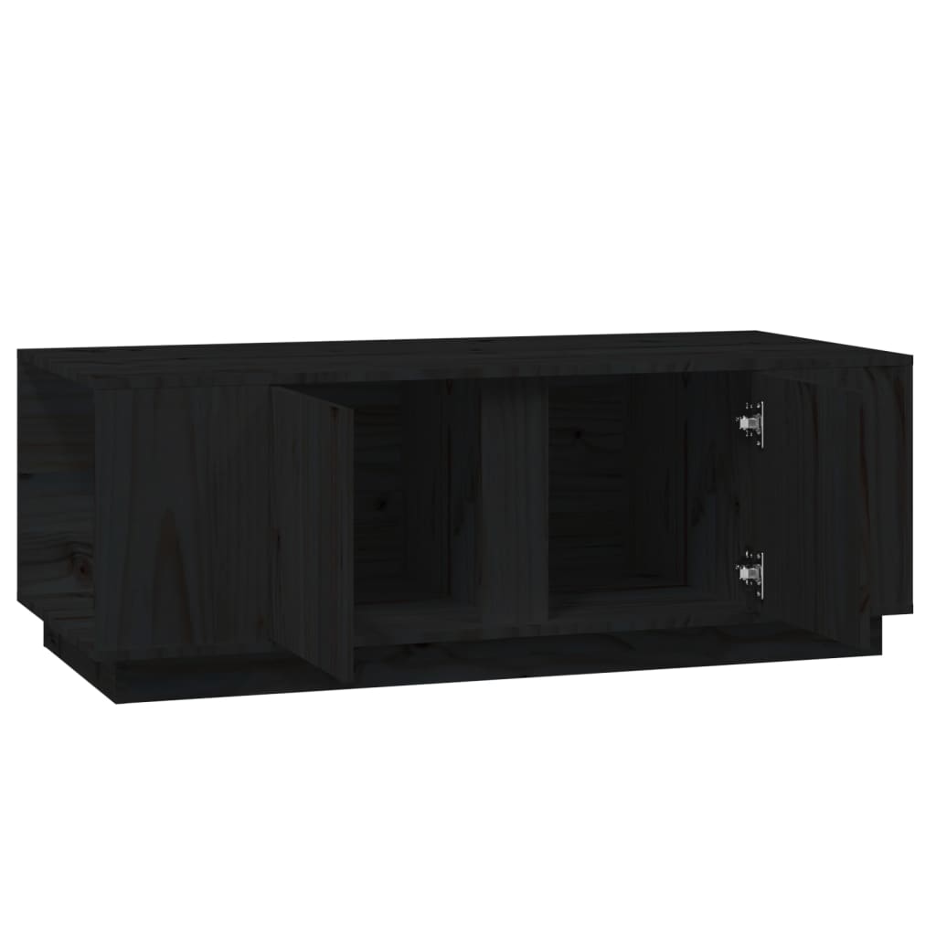 Mesa De Centro De Madera Maciza De Pino Negro 110x50x40 Cm_4