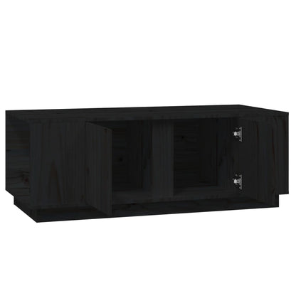 Mesa De Centro De Madera Maciza De Pino Negro 110x50x40 Cm_4