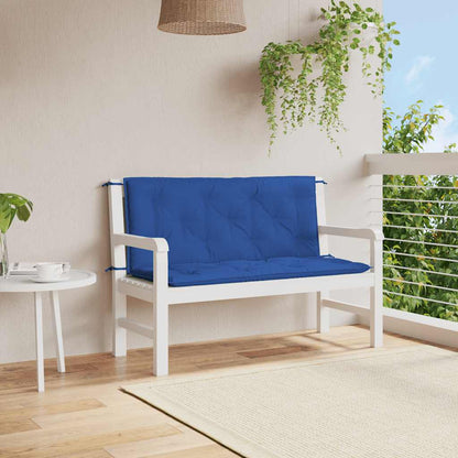 Vidaxl Cojín De Banco De Jardín Tela Oxford Azul 120x(50+50)x7 Cm_1
