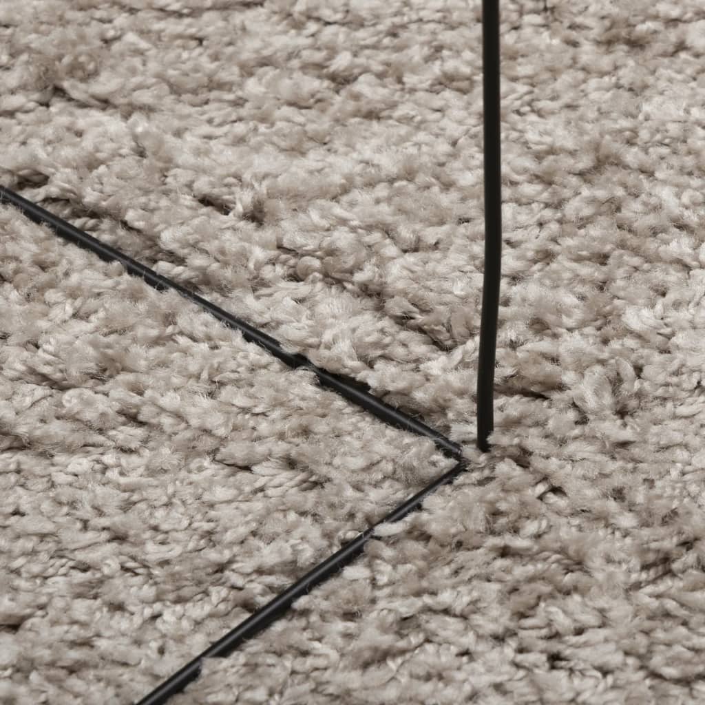Alfombra Peluda De Pelo Largo Moderna Pamplona Beige Ø 160 Cm / Vetonek_2