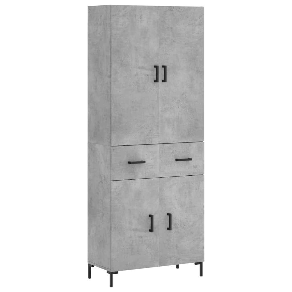 Aparador Alto Madera Contrachapada Gris Hormigón 69,5x34x180 Cm_1