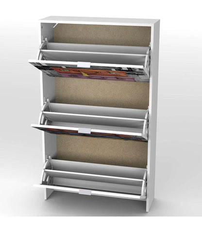 Armario Zapatero 3 Trampones Manhattan Acabado Blanco 60cm(ancho) 117cm(altura) 23.5cm(fon_3