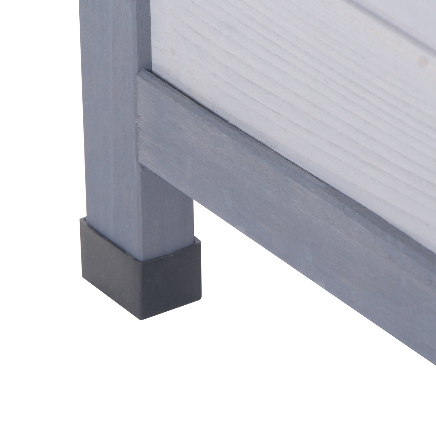 Pawhut Conejera De Madera Con Techo Abatible Y Puertas 112x50x54 Cm Gris_4